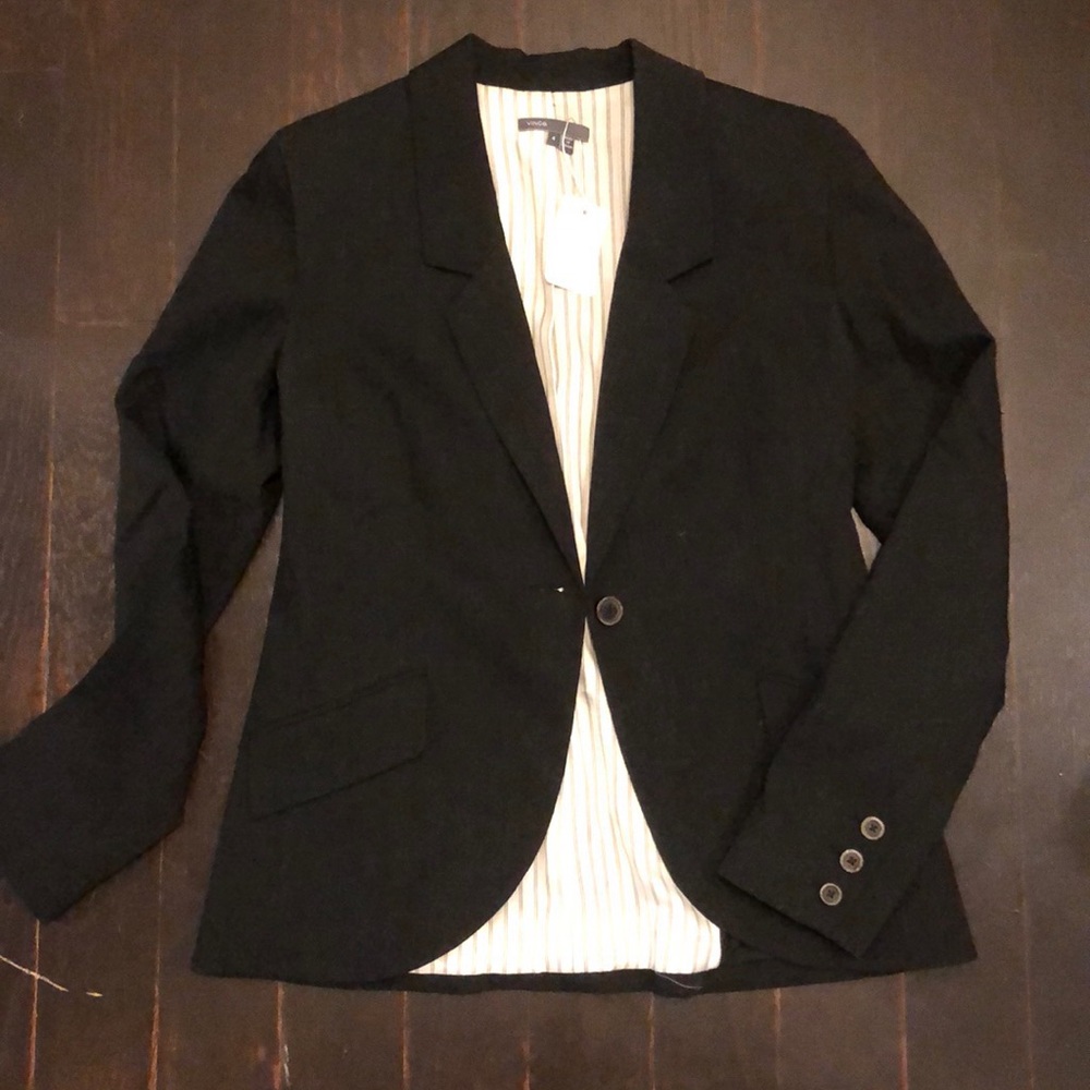 Like New Vince Grey One Button Front Blazer Size 4